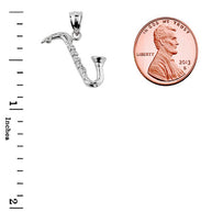 Sterling Silver Saxophone Pendant Necklace