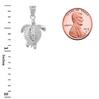 Sterling Silver Turtle Charm Pendant Necklace