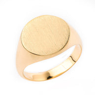 Engravable Men's Signet Ring in Solid Gold (Available in Yellow/Rose/White Gold)