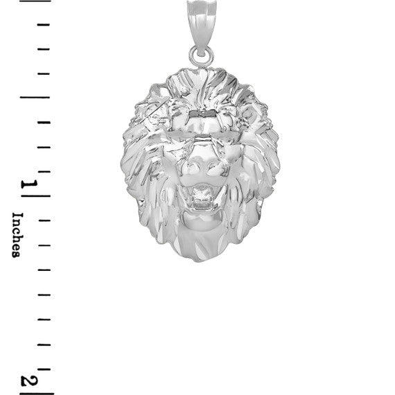 Solid Gold Roaring Lion King Head Pendant Necklace(Available in Yellow/Rose/White Gold)