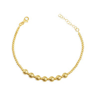 14k Yellow Gold Diamond Cut Ball Beaded Bracelet