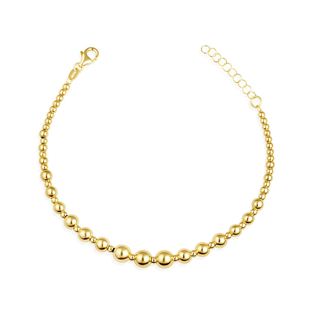 14K Yellow Gold Beaded Ball Bracelet