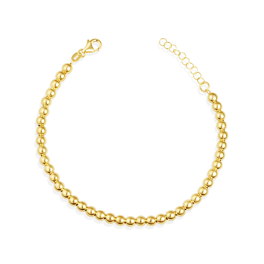 14K Yellow Gold Women's Ball Beaded Bracelet