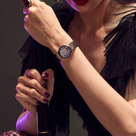 Citizen GA1080-41Y Disney Maleficent Charm Gray Dial Leather Strap Women's Watch