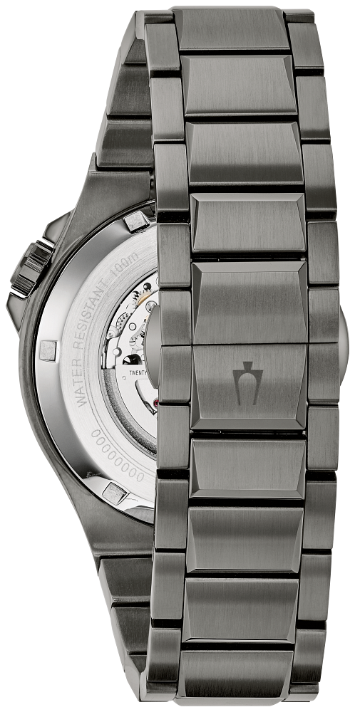 98A179 Bulova Maquina Black Dial Stainless Steel Men's Watch