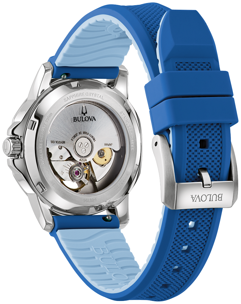 Bulova 96L324 Marine Star Automatic Silver Dial Ladies Watch