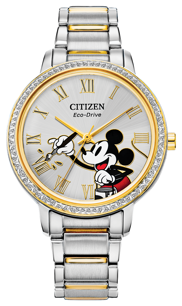 Citizen FE7044-52W Disney Mickey Crystal Gold-Tone Women's Watch