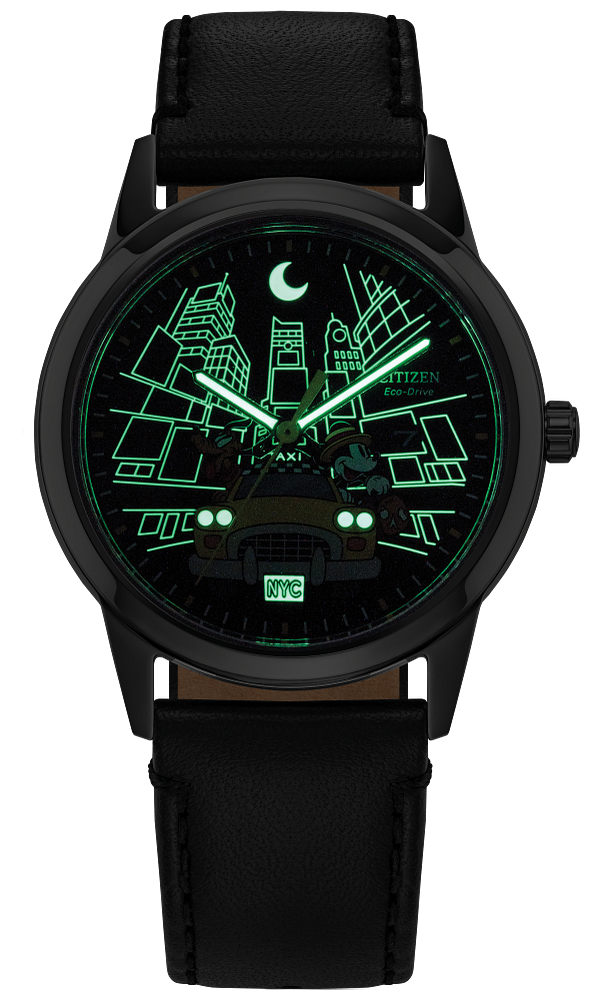 Citizen AW1860-01W Disney Mickey Mouse & Pluto “NYC” Black Dial Men's Watch
