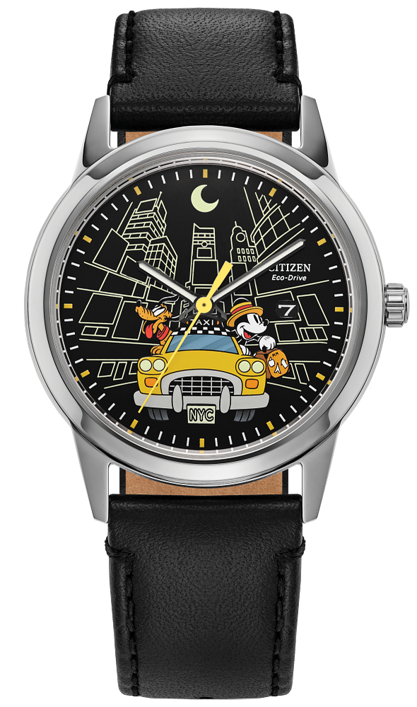 Citizen AW1860-01W Disney Mickey Mouse & Pluto “NYC” Black Dial Men's Watch
