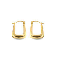 14K Yellow Gold Beaded Square Reversible Hoop Earrings (0.60