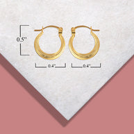 14K Yellow Gold Beaded Reversible Hoop Earrings (0.50