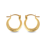 14K Yellow Gold Beaded Reversible Hoop Earrings (0.50