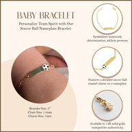 14K Yellow Gold Diamond Heart Nameplate Engravable Love Baby Bracelet