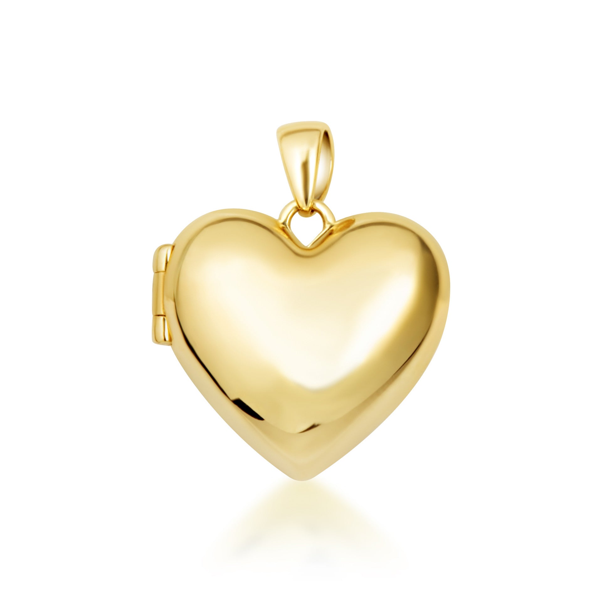 14K Yellow Gold Heart Locket Vintage Love Pendant Necklace