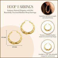 Yellow Gold Bamboo Hoop Earrings