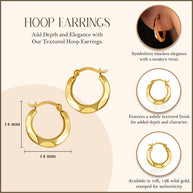 Yellow Gold Textured Hoop Earrings