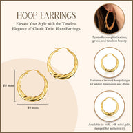 Yellow Gold Classic Twist Hoop Earrings