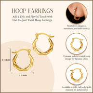 Yellow Gold Twist Hoop Earrings