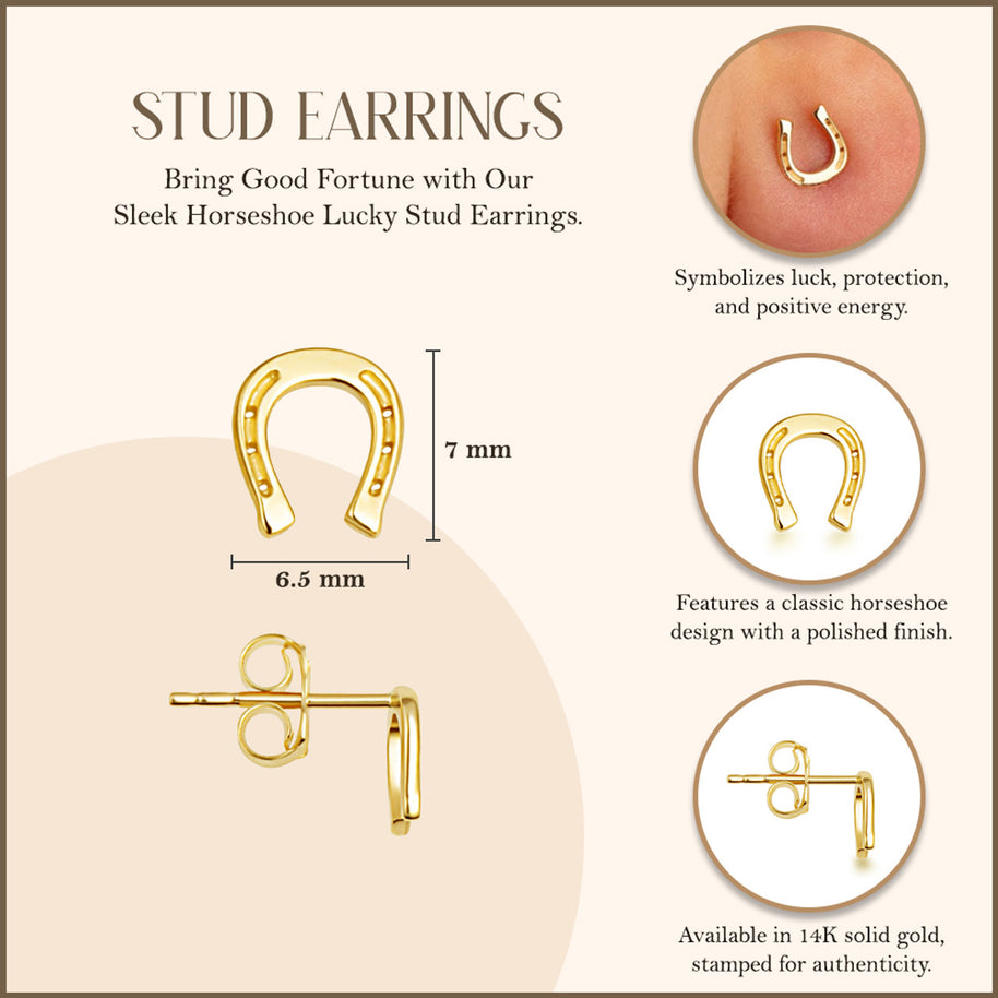 14K Gold Horseshoe Earrings
