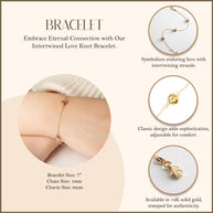 14K Yellow Gold Intertwined Love Knot Bracelet 7