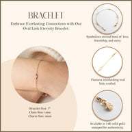 14K Yellow Gold Oval Link Eternity Bracelet 7