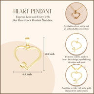 Yellow Gold Heart Nail Pendant Necklace