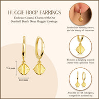 14K Gold Seashell Earrings