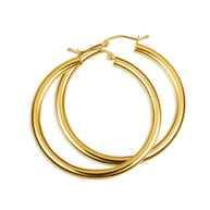 2mm 14K Gold Hoop Earrings