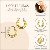 14K Yellow Gold Classic Tube Hoop Earrings