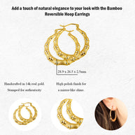 10K/14K Gold Bamboo Hoop Earrings