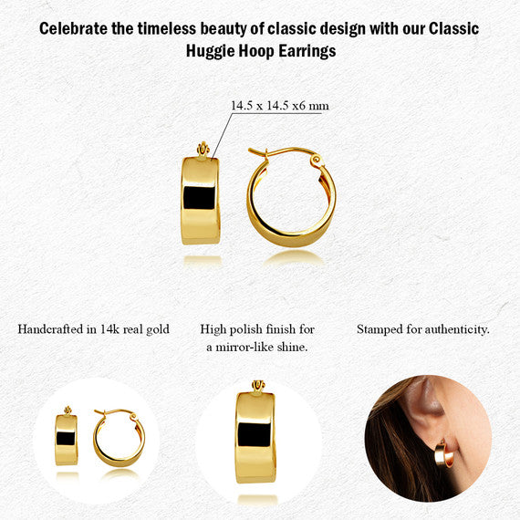 Wide Gold Hoop Earrings