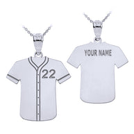 Gold Engravable Baseball/Softball Jersey Number Sports Pendant Necklace (Available in Yellow/Rose/White Gold)