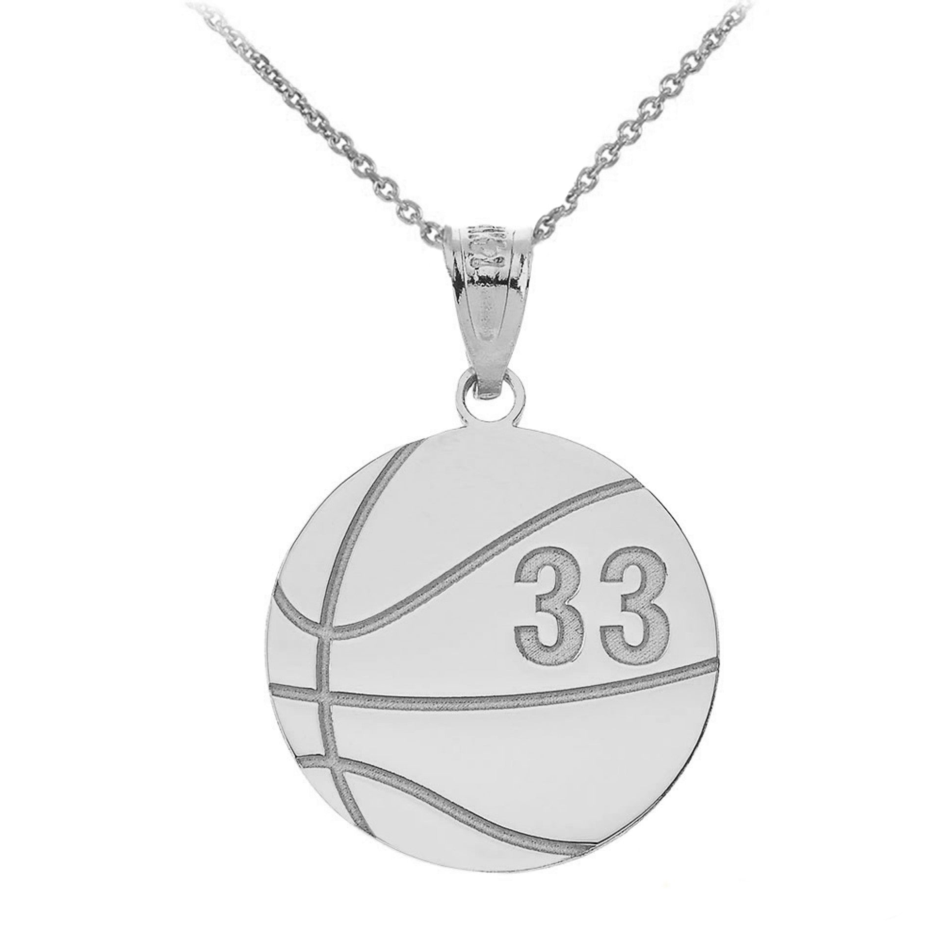 Personalized Engravable Gold Basketball Charm Necklace with Your Number And Name(Yellow/Rose/White)