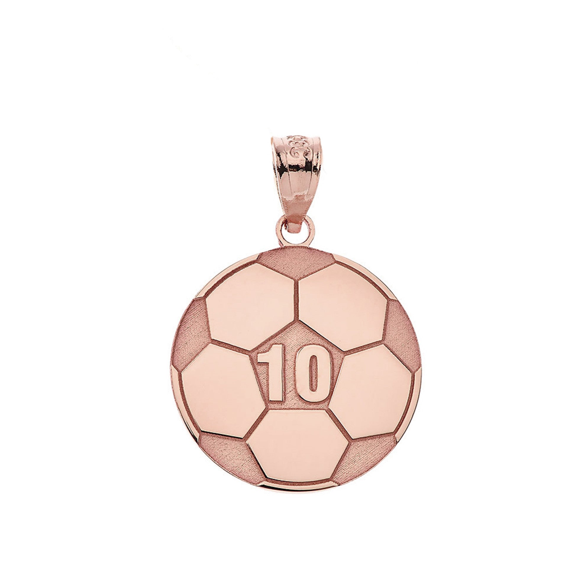 Gold Personalized Soccer Ball Engravable Name & Number Fútbol Sports Pendant Necklace