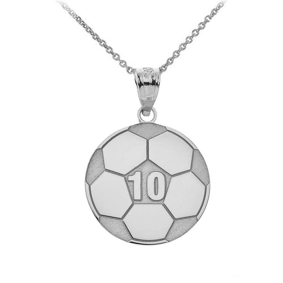 Gold Personalized Soccer Ball Engravable Name & Number Fútbol Sports Pendant Necklace