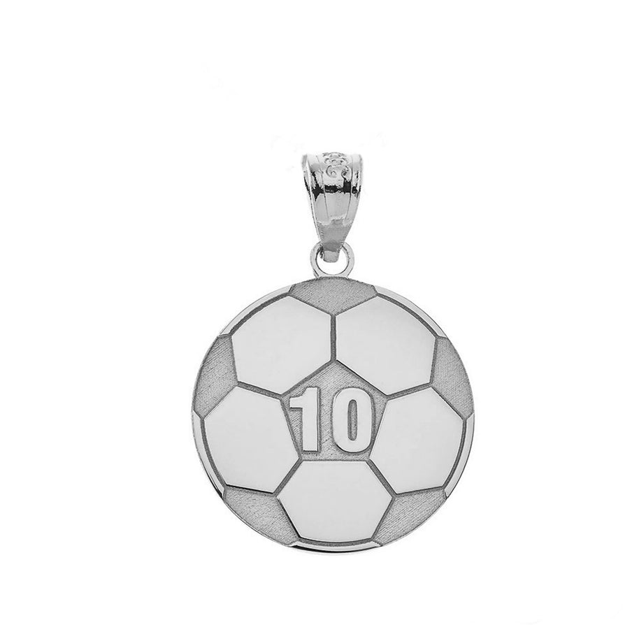 Gold Personalized Soccer Ball Engravable Name & Number Fútbol Sports Pendant Necklace