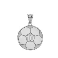 Gold Personalized Soccer Ball Engravable Name & Number Fútbol Sports Pendant Necklace