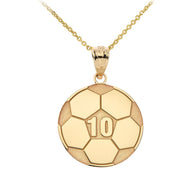 Gold Personalized Soccer Ball Engravable Name & Number Fútbol Sports Pendant Necklace