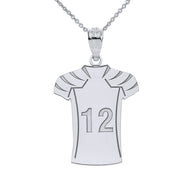 Gold Custom Engravable Name & Number Football Jersey Sports Pendant Necklace (Available in Yellow/Rose/White Gold)