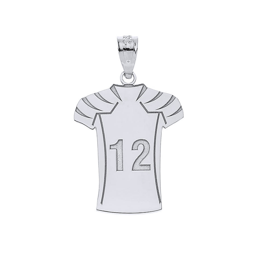 Gold Custom Engravable Name & Number Football Jersey Sports Pendant Necklace (Available in Yellow/Rose/White Gold)