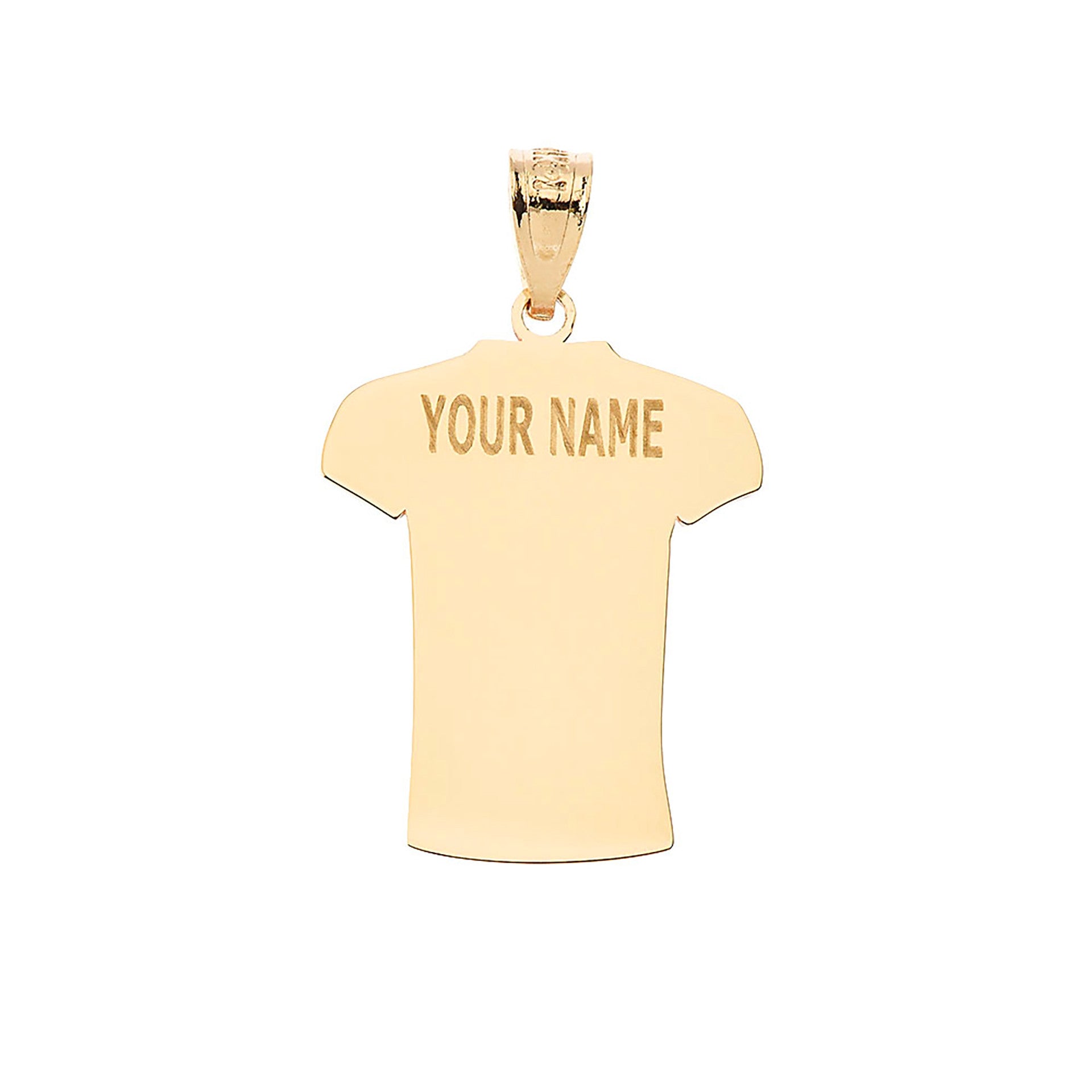 Gold Custom Engravable Name & Number Football Jersey Sports Pendant Necklace (Available in Yellow/Rose/White Gold)