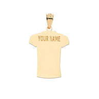 Gold Custom Engravable Name & Number Football Jersey Sports Pendant Necklace (Available in Yellow/Rose/White Gold)