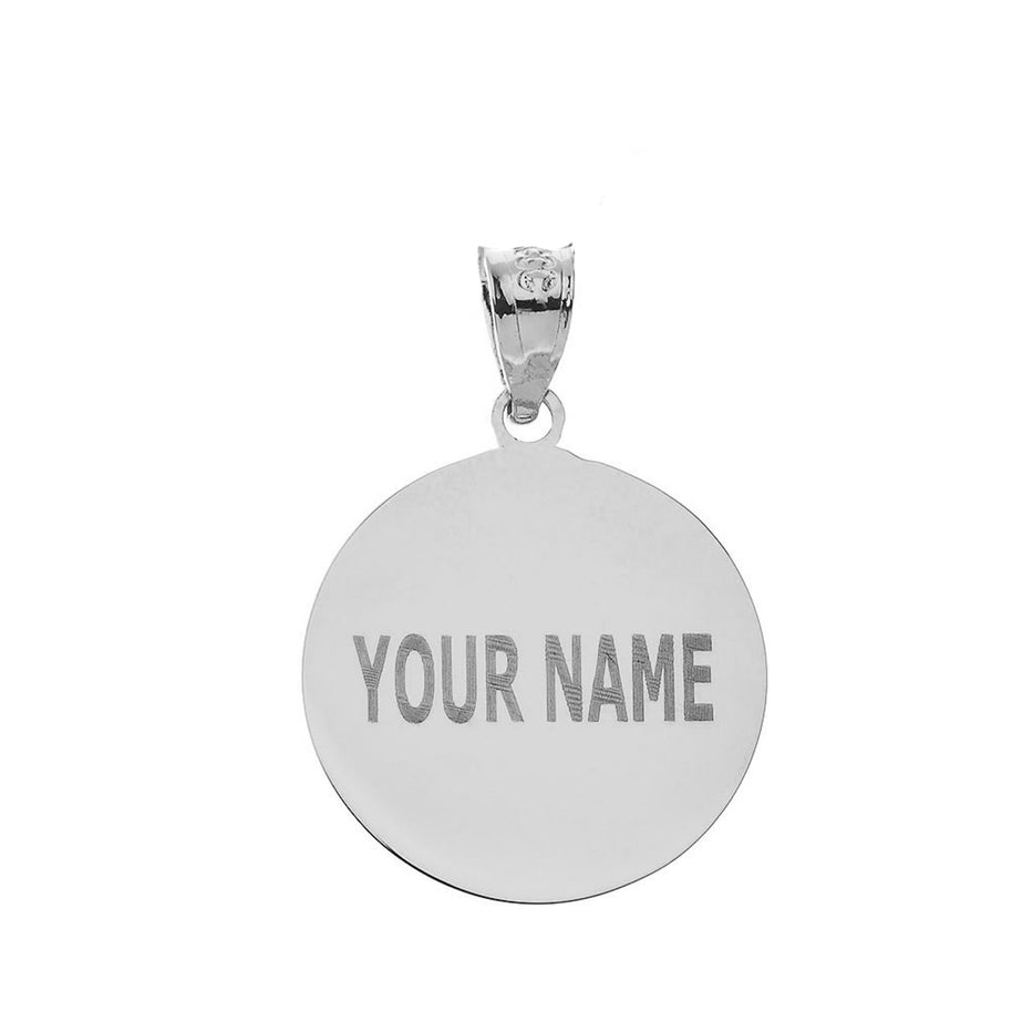 .925 Sterling Silver Baseball/Softball Engravable Name & Number Sports Pendant Necklace