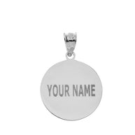 .925 Sterling Silver Baseball/Softball Engravable Name & Number Sports Pendant Necklace