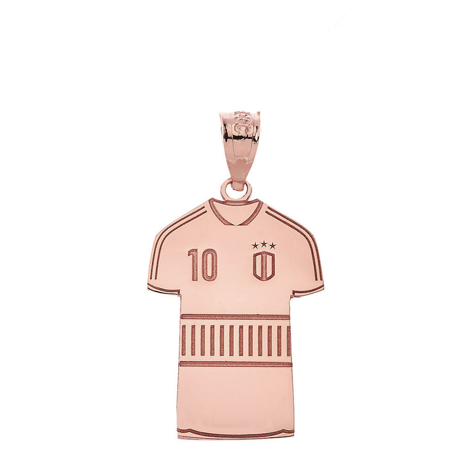 Gold Personalized Soccer Jersey Engravable Name & Number Fútbol Sports Pendant Necklace