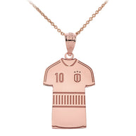 Gold Personalized Soccer Jersey Engravable Name & Number Fútbol Sports Pendant Necklace