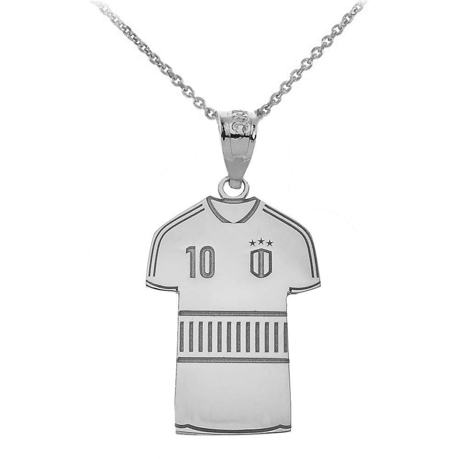 Gold Personalized Soccer Jersey Engravable Name & Number Fútbol Sports Pendant Necklace