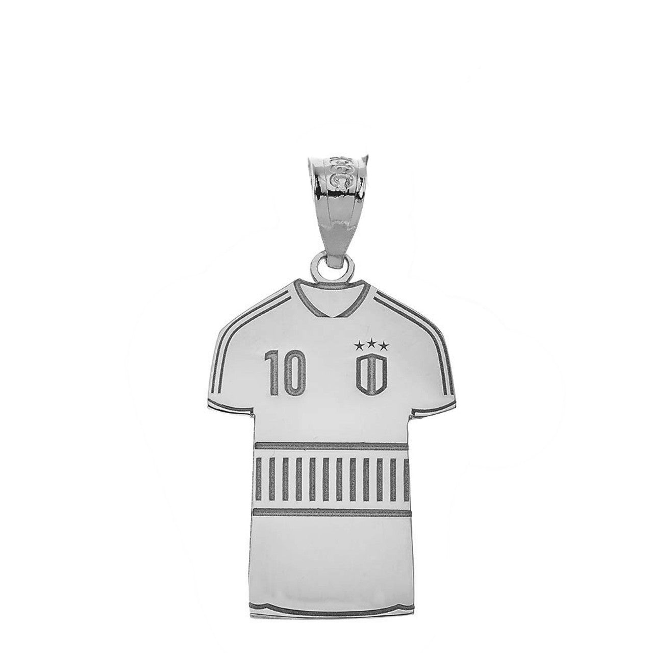 .925 Sterling Silver Personalized Soccer Jersey Engravable Name & Number Fútbol Sports Pendant Necklace