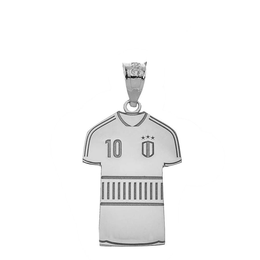 .925 Sterling Silver Personalized Soccer Jersey Engravable Name & Number Fútbol Sports Pendant Necklace