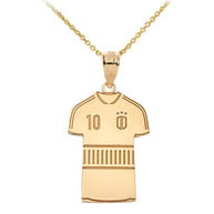 Gold Personalized Soccer Jersey Engravable Name & Number Fútbol Sports Pendant Necklace